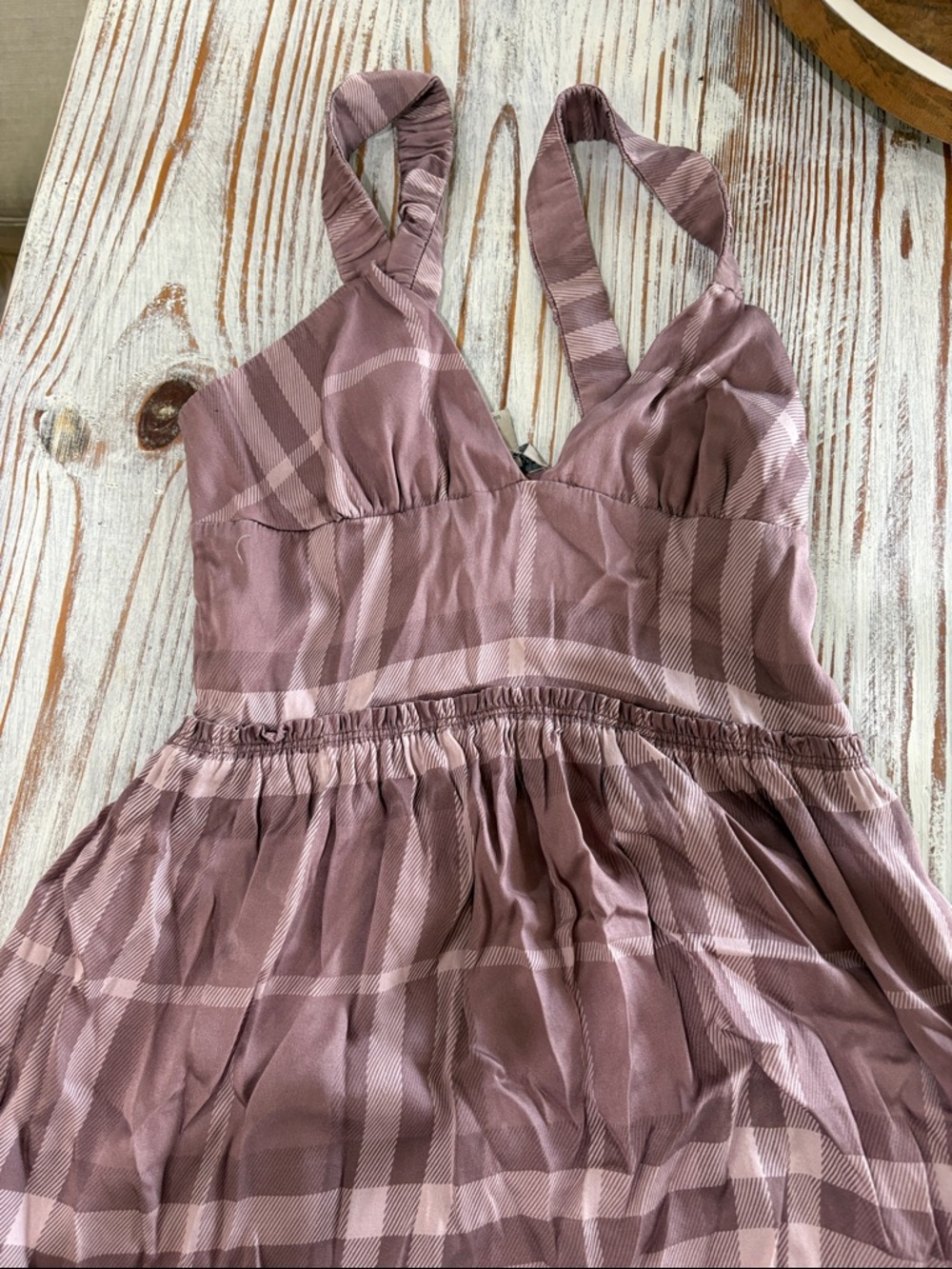 Burberry Body Satin Feeling Purple Top Small
